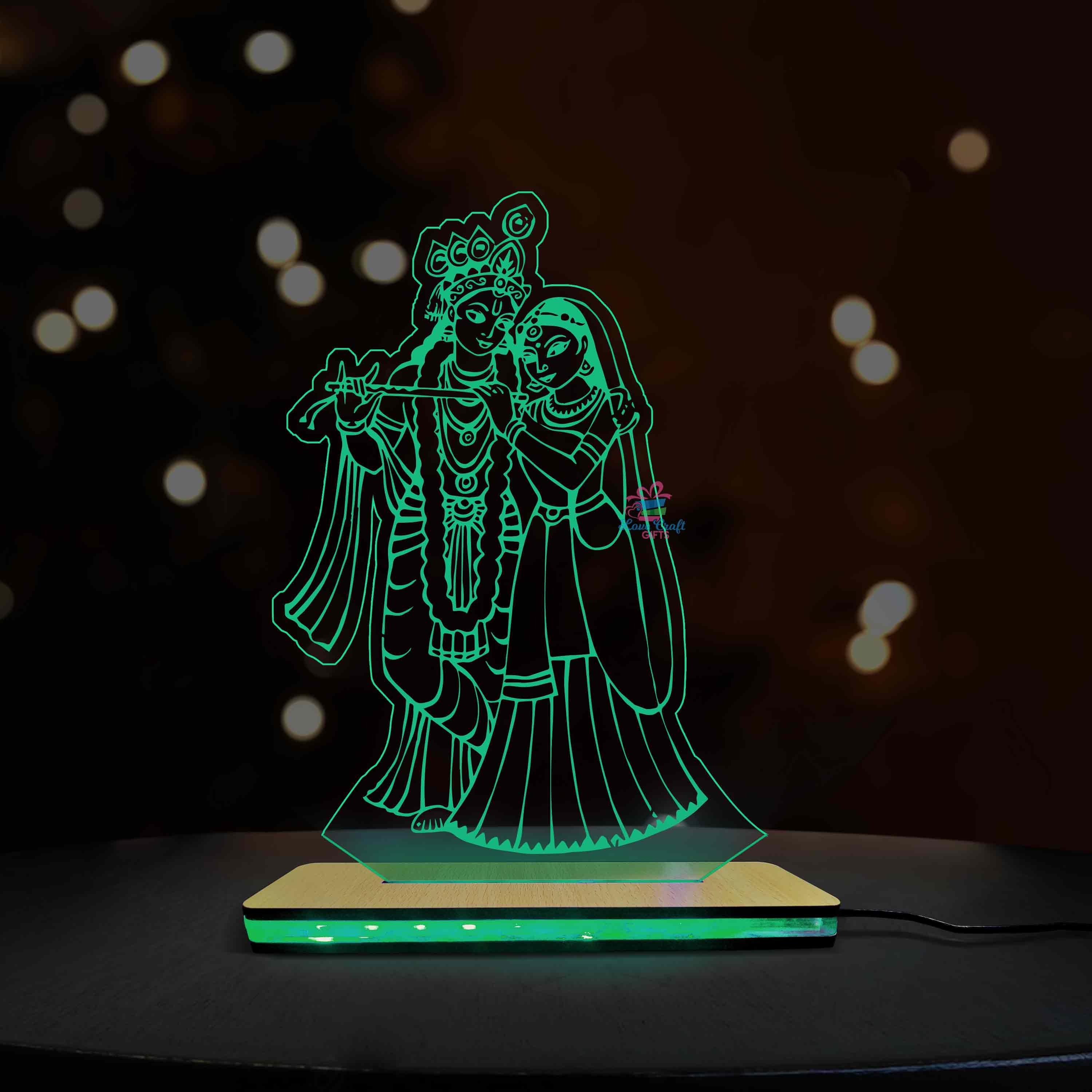 3d Acrylic Radha Krishan LED Lamp