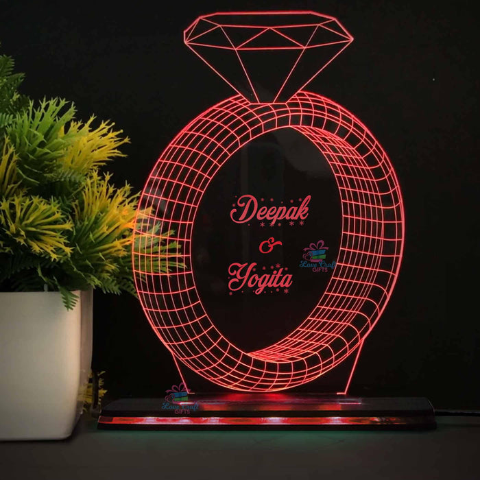 3d Acrylic Names In Ring LED Lamp