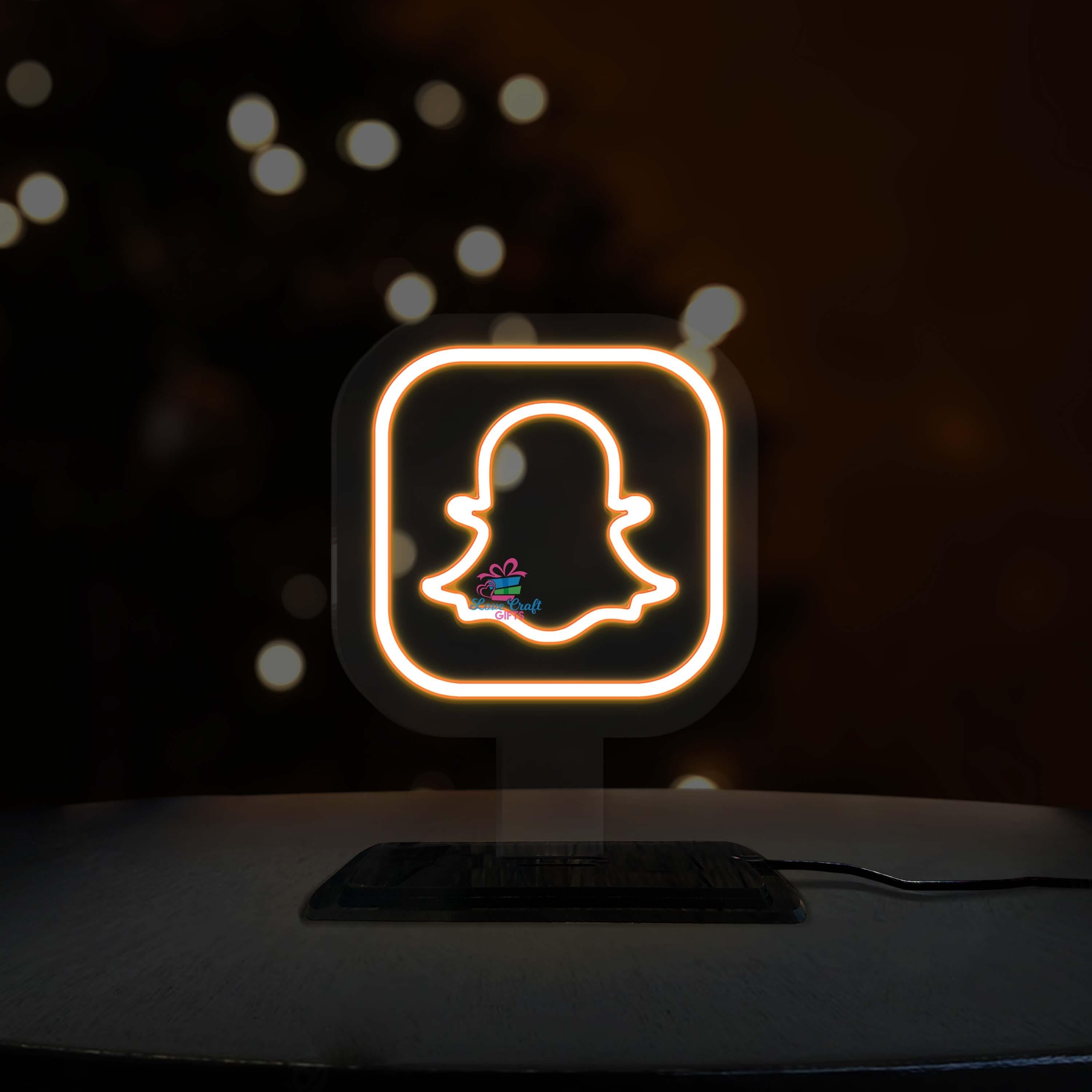 Neon Snapchat Led Table Lamp - love craft gift