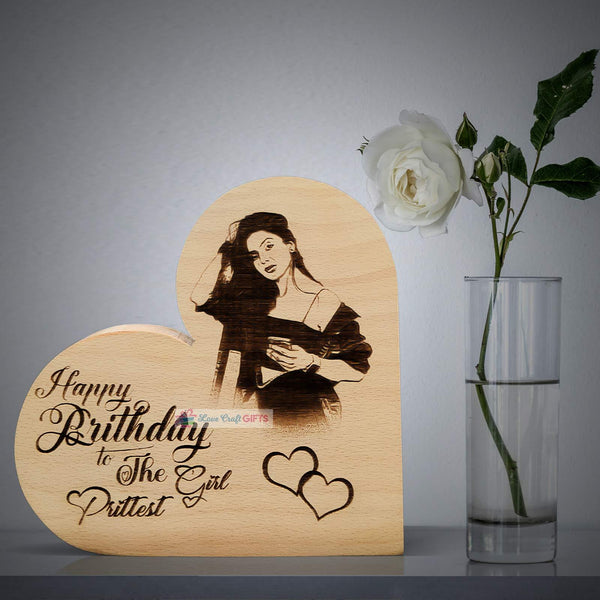 Buy Thank You Gift - Heart Shaped Wooden Engraved Photo Online at Best  Prices - Giftcart.com